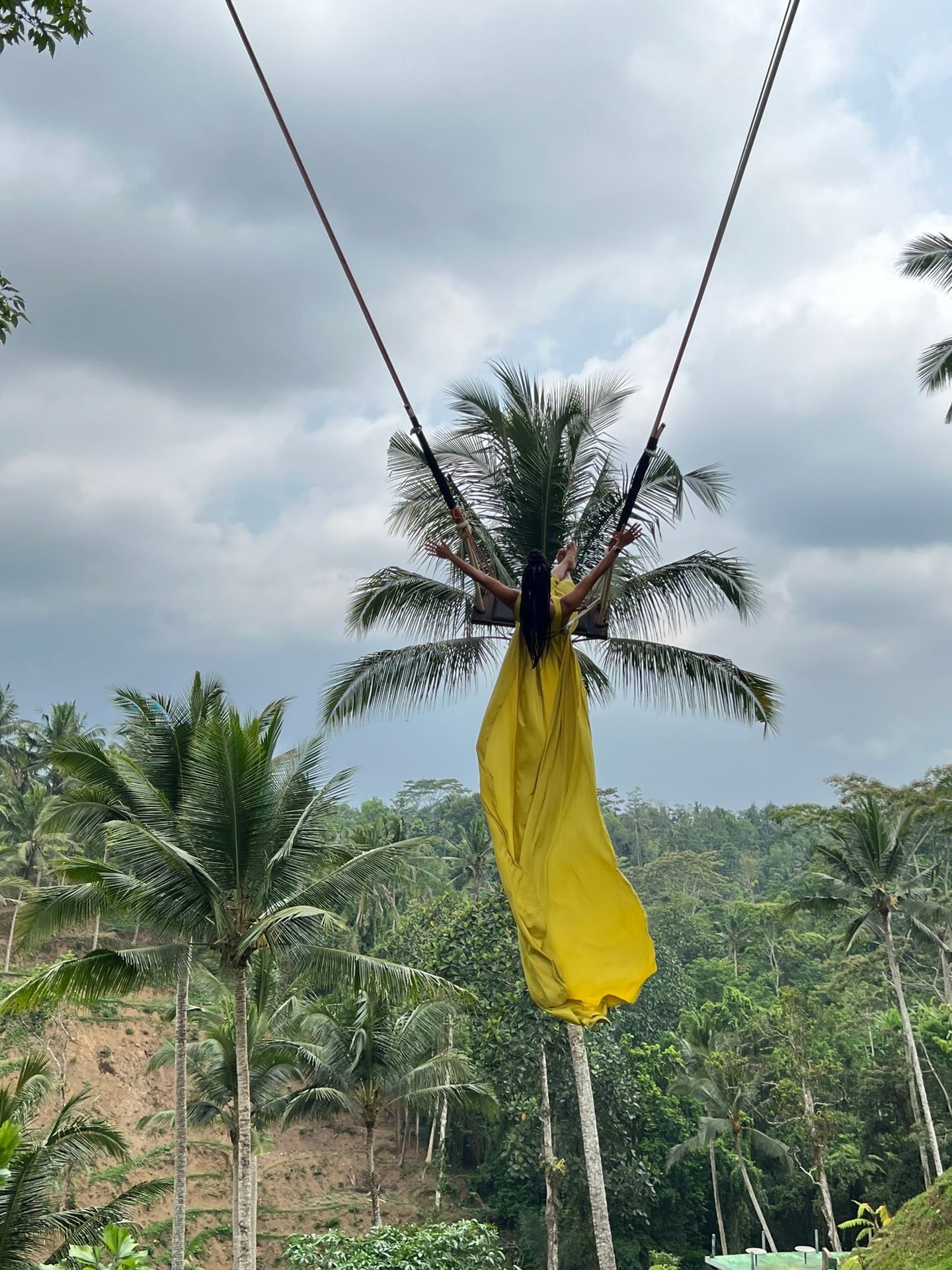 Balanço sobre os terraços de arroz de Tegallalang, em Bali